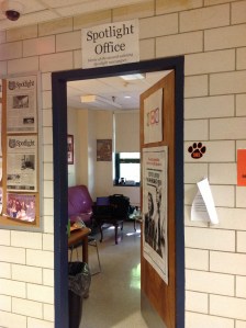 South Hadley High School's student newspaper, The Spotlight's,  office.