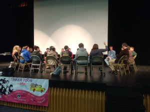 Students share their concerns during roundtable talk during the Tinker Tour's Oct. 17 stop at Nathan Hale High School in West Allis, Wisc.