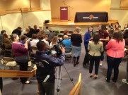 Mary Beth talking with audience members at the Birmingham Civil Rights Institute