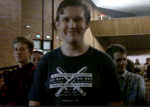 Mishno is speaking up for "religious freedom and bigger lunches."   Great combination! He thinks the shirt he has on should be OK for school.  (Looks like Alta agrees!)