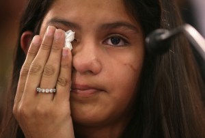 Mayeli Hernandez, 12, testifies (photo Alex Wong/Getty Images N America)