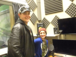 Eric & Danielle, of Bismarck Community College Media program in the broadcast studio that students build.  