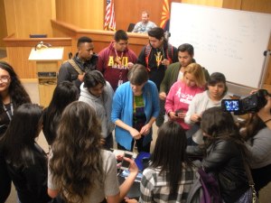 S Mountain HS Law students meet in their own courtroom! 