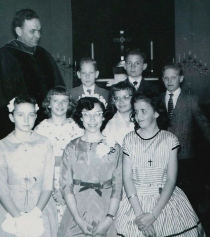 My dad, Rev. Tinker, with some of his flock (no Tinker kids here, though)