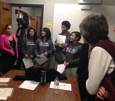 Greeted by the Harding student council