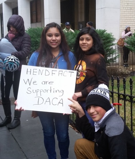 High students rally in Washington DC to keep DACA (Deferred Action for Childhood Arrivals) immigration rights